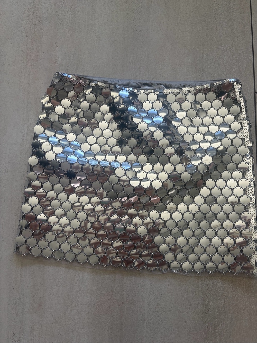 & Other Stories Brand New Silver Sequin Mini Skirt - Shiny Party Skirt